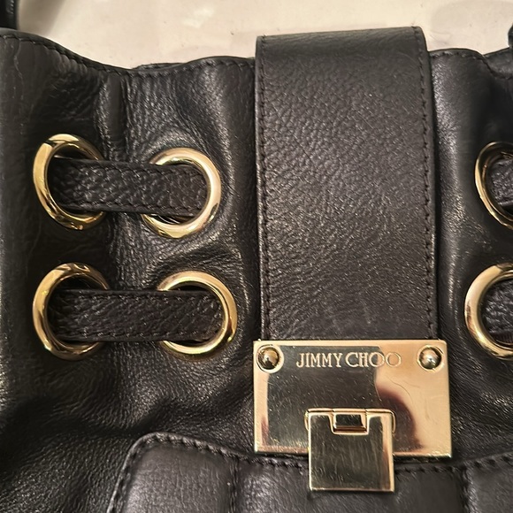 Jimmy Choo vintage black leather bag shoulder bag. Two inside open pockets. - Picture 4 of 10